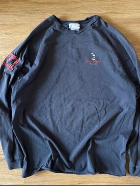 Disney Men's Long-Sleeve Crewneck Shirt - Charcoal with Red Accent